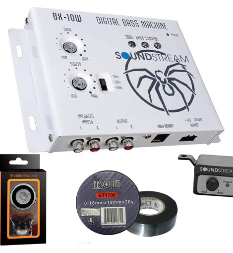 Soundstream BX-10W Digital Bass Reconstruction Processor with Remote (White)+ Free Absolute Electrical Tape+ Phone Holder