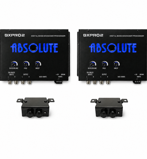 2 Absolute BXPRO2 Digital Bass Maximizer Processor with Dash Mount Remote