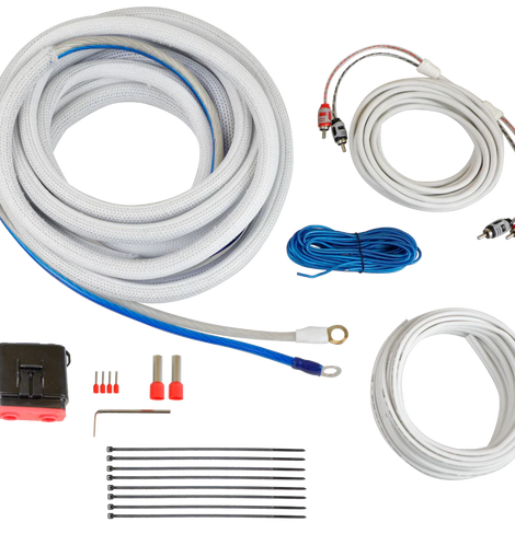 Cerwin Vega CAKM42 4 Gauge Complete Waterproof Amp Kit, 20ft. with RCA, Speaker Cable