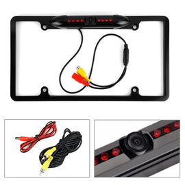 For Alpine X209-WRA-OR Night Vision Color Rear View Camera License Frame Black