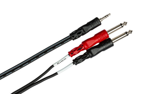 Hosa CMP-153 Stereo Breakout Cable - 3.5mm TRS Male to Left and Right 1/4-inch TS Male - 3 foot