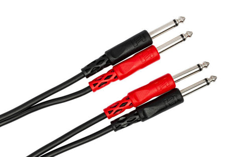 Hosa CPP-202 Stereo Interconnect Cable - Dual 1/4-inch TS Male to Same - 6.6 foot