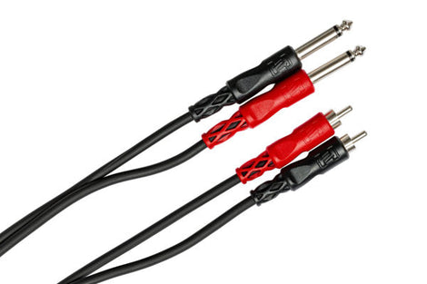 Hosa CPR-202 Stereo Interconnect Cable - Dual 1/4-inch TS Male to Dual RCA Male - 6.6 foot