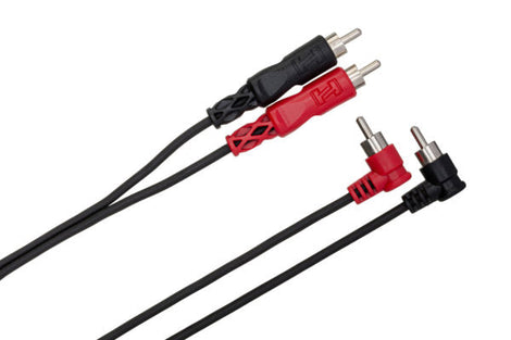 Hosa CRA-201RR Stereo Interconnect Dual Right Angle RCA to Dual Right Angle RCA Cable - 3 foot