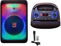 MR DJ CUBE12 12" Rechargeable Portable Karaoke Speaker with Party Flame Lights Microphone TWS USB FM Radio