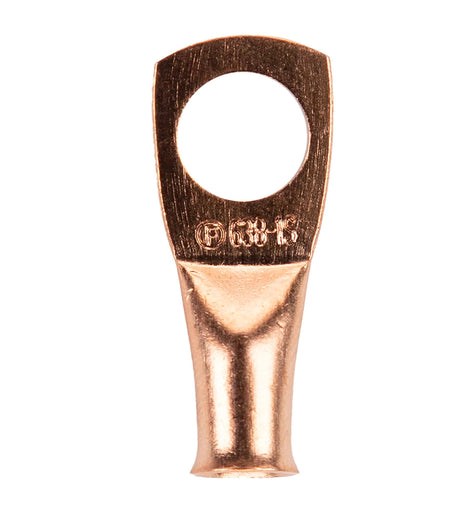Install Bay CUR638 Copper Uninsulated Ring Terminal 6 Gauge 3/8 inch