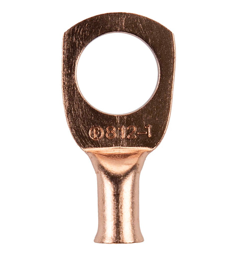Install Bay CUR812 Copper Uninsulated Ring Terminal 8 Gauge 1/2 inch