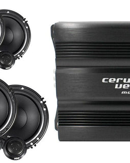 Cerwin Vega CVP1600.4D 1600W Amp + 2 XED650C Speakers + 4 Gauge Amp Kit