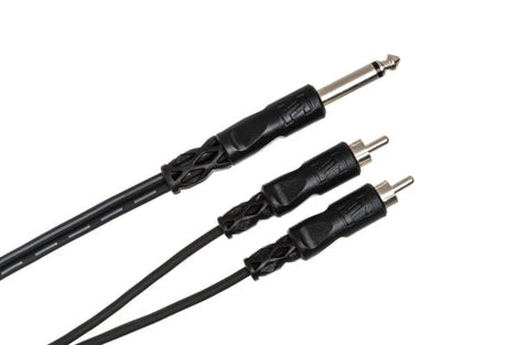 Hosa CYR-102 Y Cable - 1/4-inch TS Male to Dual RCA Male - 6 foot