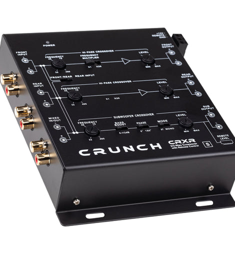 Crunch Ground Pounder CRXR 2-way/3-way active x-over with bass remote control.