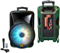 15" Portable Battery Powered Speaker with Bluetooth Connectivity, AM/FM Radio