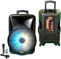 18" Portable Battery Powered Speaker with Bluetooth Connectivity, AM/FM Radio