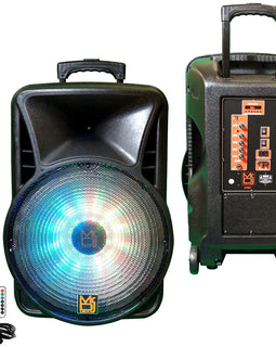 18" Portable Battery Powered Speaker with Bluetooth Connectivity, AM/FM Radio