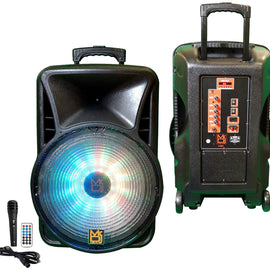 MR DJ DJ18BAT+ 18" Portable Trolley PA DJ Active Powered Bluetooth TWS Speaker 5000 Watts LCD/MP3/USB/micro SD