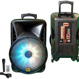 2 Mr. Dj USA DJ18BAT 18" 5000W Max Power Speaker with Built-In Bluetooth & Battery