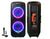 MR DJ DJ215BTA Dual 15" Rechargeable Bluetooth Party Speaker LED Lights TWS Wired Microphone USB/SD FM Radio & Remote Control