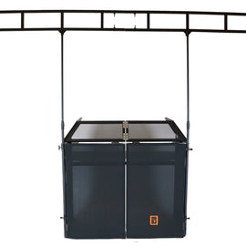 MR DJ DJ Booth Table with 8FT Lighting Truss System Foldable Black Scrim