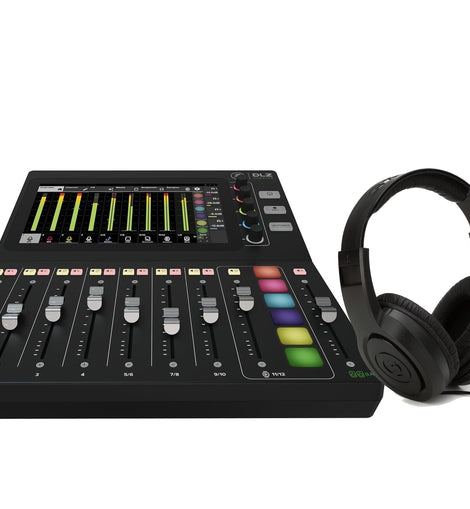 Mackie DLZ Creator Adaptive Digital Mixer for Podcasting, Streaming and YouTube with User Modes & Professional Over-Ear Monitoring Headphones,Black