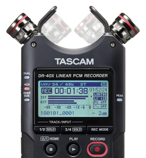 Tascam DR-40X Portable Four-Track Digital Audio Recorder and USB Audio Interface