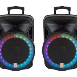 2 Pack MR DJ DSP4500PKG 15" Active DSP PA DJ Karaoke Speaker