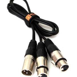 MR DJ CXMDXF6 6FT Single XLR Male to Dual XLR Female Microphone Splitter Cable