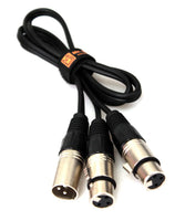 MR DJ CXMDXF12 12FT Single XLR Male to Dual XLR Female Microphone Splitter Cable