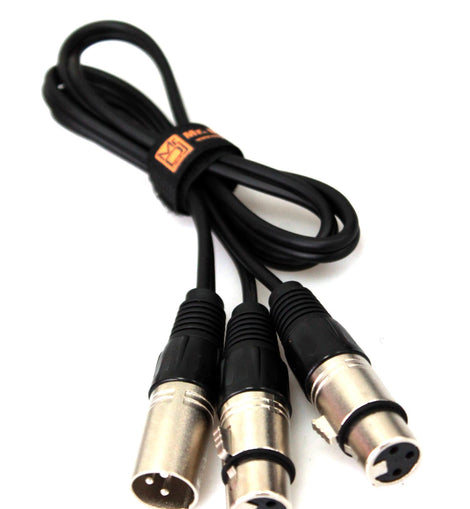 MR DJ CXMDXF6 6FT Single XLR Male to Dual XLR Female Microphone Cable
