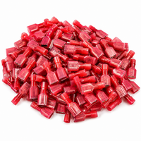 100pcs Red Nylon Female Quick Disconnect Insulated Connectors 22-18 Gauge .187