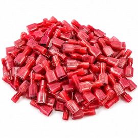 100pcs Red Nylon Female Quick Disconnect Insulated Connectors 22-18 Gauge .187