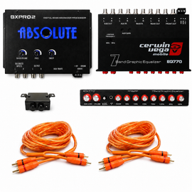 Cerwin Vega EQ770 7-Band Equalizer + BXPRO2 Bass Processor + 2 12' Copper RCA