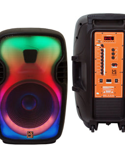 MR DJ FLAME3500LED Portable 15" 2-Way Full-Range Powered/Active DJ PA Live Sound Loudspeaker