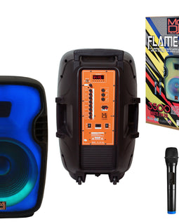 MR DJ FLAME3500LED Portable 15" 2-Way Full-Range Powered/Active DJ PA Live Sound Loudspeaker