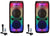 2 MR DJ FLAME4200 10" X 2 Rechargeable Portable Bluetooth Karaoke Speaker with Party Flame Lights Microphone TWS USB FM Radio