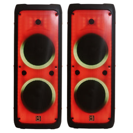 2 MR DJ FLAME5500LED Bluetooth PA Party Speakers Liquid Crystal LED 2 x 12" TWS FM USB