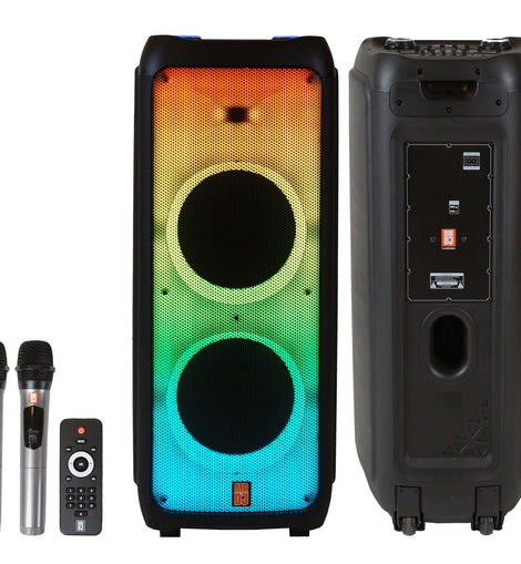 MR DJ FLAME5500LED+ 5500W Dual 12” Bluetooth Rechargeable Party Speaker Flame LED Lights 2 Wireless Mic TWS Portable DJ PA System