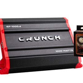 Crunch Ground Pounder GP-1000.4 1500W Max 4 Channel Class AB 1000 Watts Car Amplifier with Absolute Magnet Phone Holder Bundle