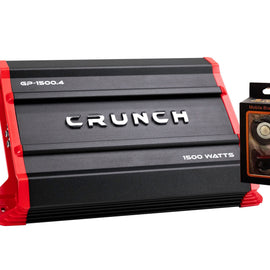 Crunch Ground Pounder GP-1500.4 1500W Max 4 Channel Class AB 1500 Watts Car Amplifier with Absolute Magnet Phone Holder Bundle