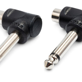 Hosa GPR-123 Right-angle Adaptors, RCA to 1/4 in TS -2 PCS