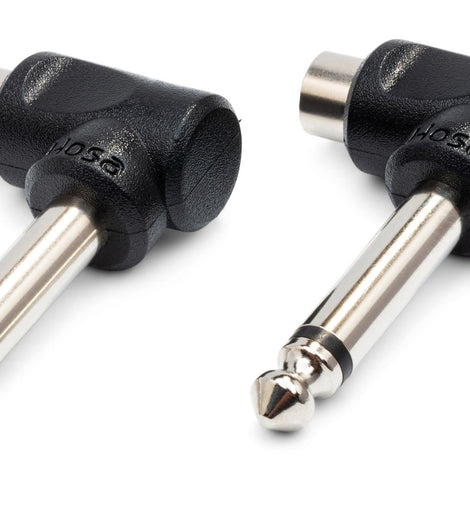 Hosa GPR-123 Right-angle Adaptors, RCA to 1/4 in TS -2 PCS