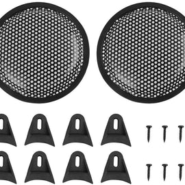 2 X 10'' Inch Car Audio Speaker Woofer Subwoofer Metal Black Waffle Grill Cover