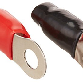 Absolute GRT00-2 1/0 Gauge Crimp Ring Terminals Connectors 2-Pack (Red, Black)