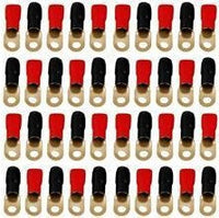 Absolute USA GRT00-40 1/0 Gauge Crimp Ring Terminals Connectors 40-Pack Red Black