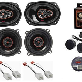 H7693 H752 Front & Rear Door Speaker Fit 2002 2008 Dodge Ram 1500 Bundle