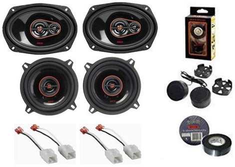 H7693 H752 Front & Rear Door Speaker Fit 2002 2008 Dodge Ram 1500 Bundle
