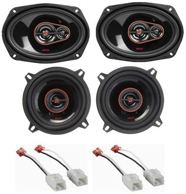H7693 H752 Front and Rear Door Speaker Fit 2002 2008 Dodge Ram 1500