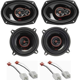 H7693 H752 Front & Rear Door Speaker Fit 2002 2008 Dodge Ram 1500 Bundle