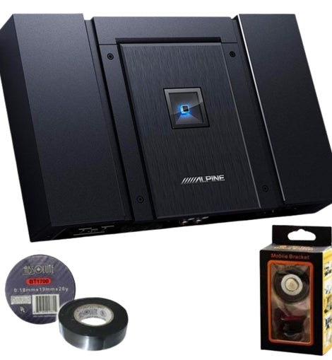 Alpine HDA-M80 Mono Subwoofer Amplifier 800W Bundle