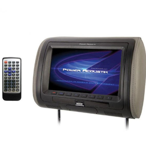 Power Acoustik HDVD-71CC Universal Replacement Headrest w/ DVD Player & 7” LCD