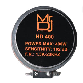 Mr Dj HD-400 Horn Compression Driver Professional Grade 400 WATTS 1" High-Frequency Compressor Dj Horn Driver Tweeter
