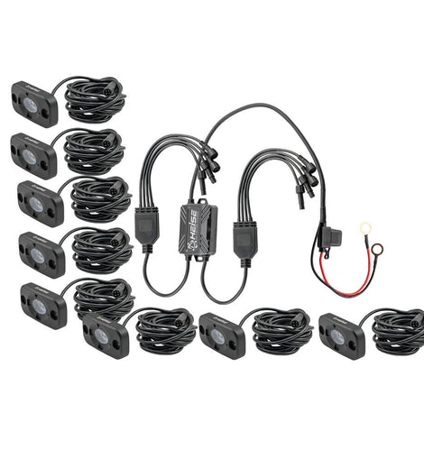 Heise HE-8TLRGBK RGB Accent Light Kit - 8 RGB Pods, 3 LED